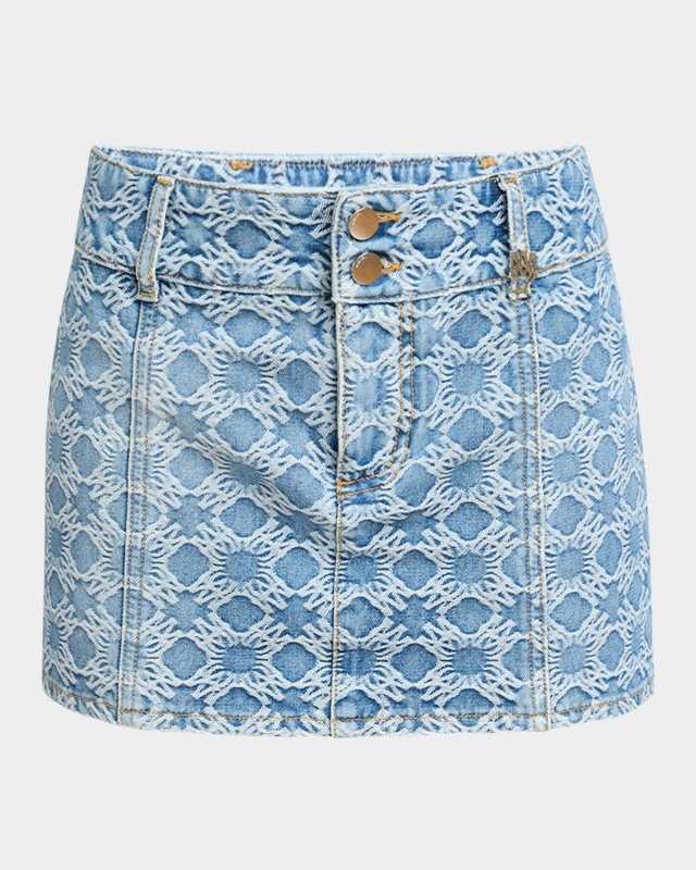 MA Quad Denim Jacquard Mini Skirt